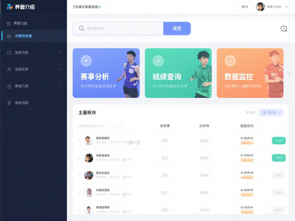 界面介绍
进入系统后，左侧是主要功能菜单。赛事分